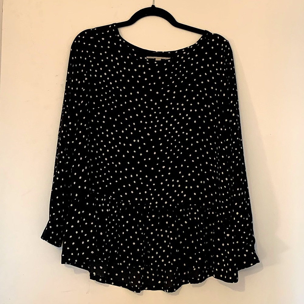 Ann Taylor LOFT Polka Dot Blouse, Size MP